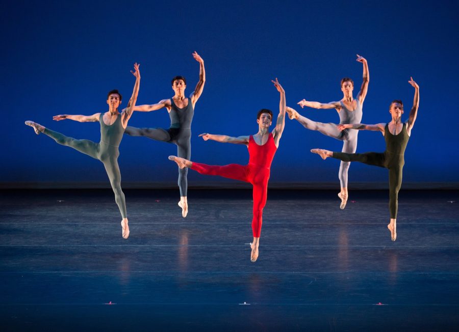 On Friday and Saturday night, an all-male cast of Royal Ballet School graduates perform “Concerto Grosso” at NYU’s Skirball Center for the Performing Arts. 