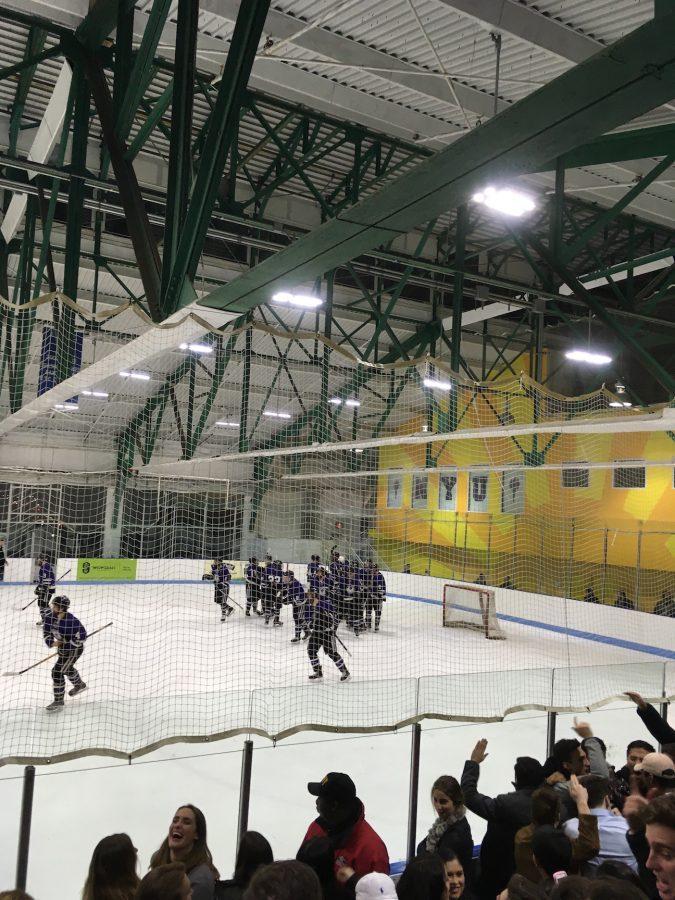 The NYU hockey team won this weekend’s SECHL playoff tournament in Montclair, New Jersey. Over spring break, the Violets will compete in the ACHA Division II National Tournament to be held in Columbus, Ohio.