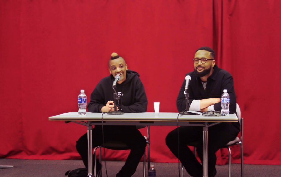 Syd The Kid (left) and Gallatin professor Kwami Coleman (right) discuss Syds backstory, from what made her want to begin her musical career to how she got to where she is today with The Internet. The Q&A session occurred on Feb. 24.