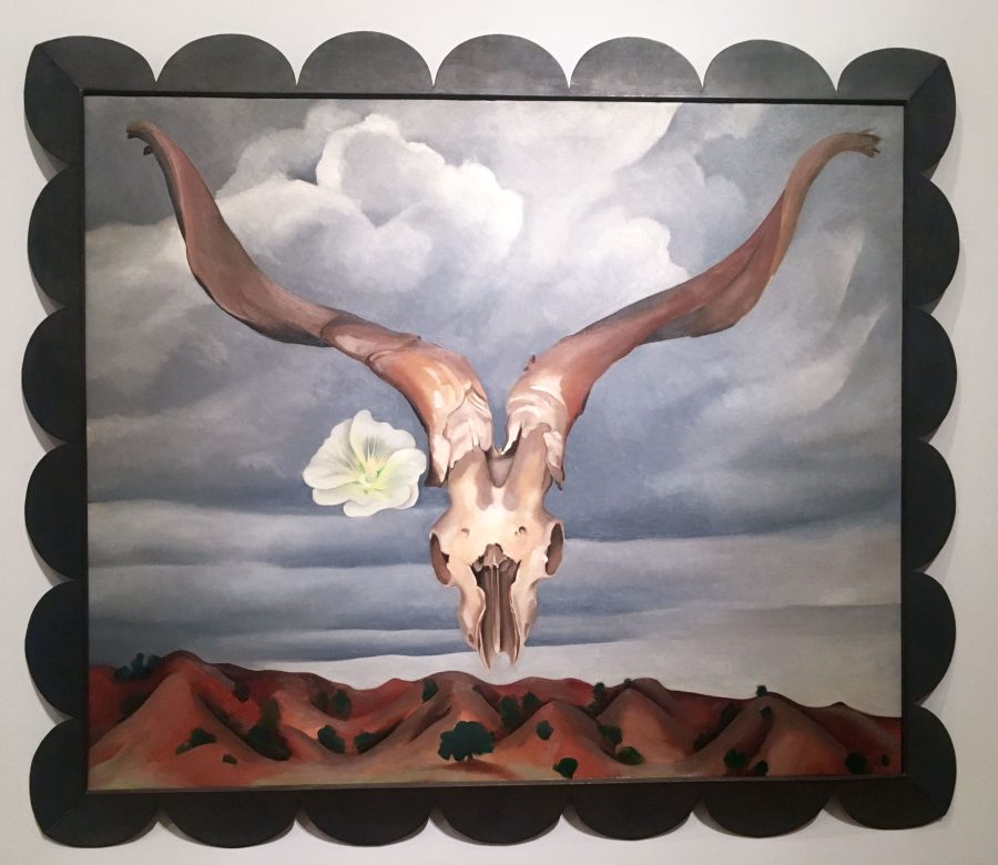 “Ram’s Head White Hollyhock and Little Hills,” by Georgia O’Keefe. The work is on display at the Brooklyn Museum as part of the “Living Modern” exhibition.