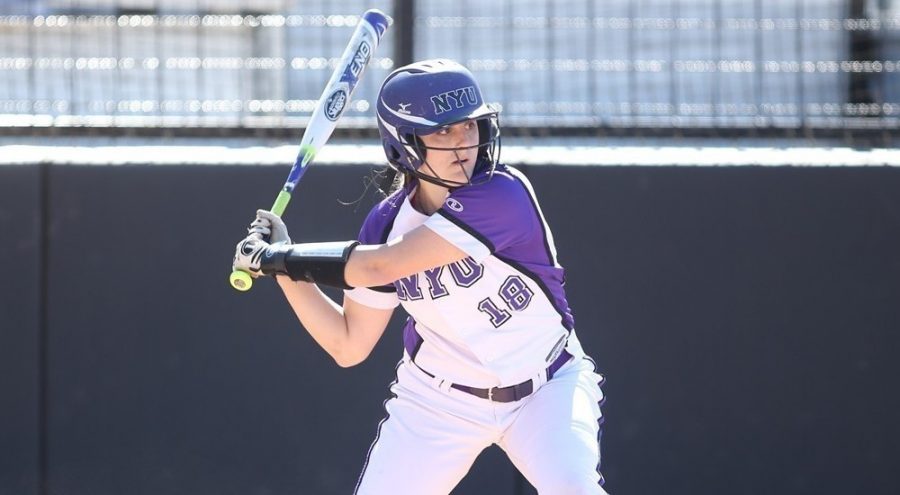 Claire Stefanelli scores a grand slam during the opening game of the NYU Softball Team’s 2017 season, March 5.
