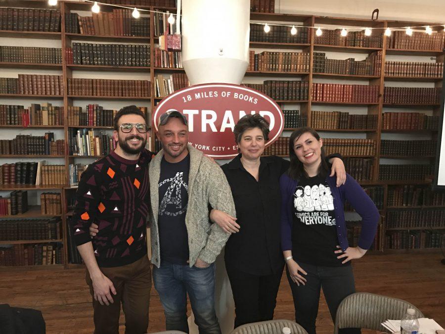 From left to right, Phil Jimenez, Ramzi Fawaz, Jennifer Camper and Margaret Galvan joined the panel hosted in Strand to discuss LGBTQ representation in the comic industry. The panel occurred on March 22.