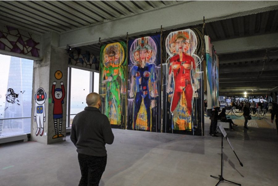 The 69th floor of 4 World Trade Center displays murals and sculptures by over 50 different street artists. The project is  headed by curators Doug Smith, Jane Chun Smith and Joshua Geyer in collaboration with Executive in Charge of Production Robert Marcucci. 