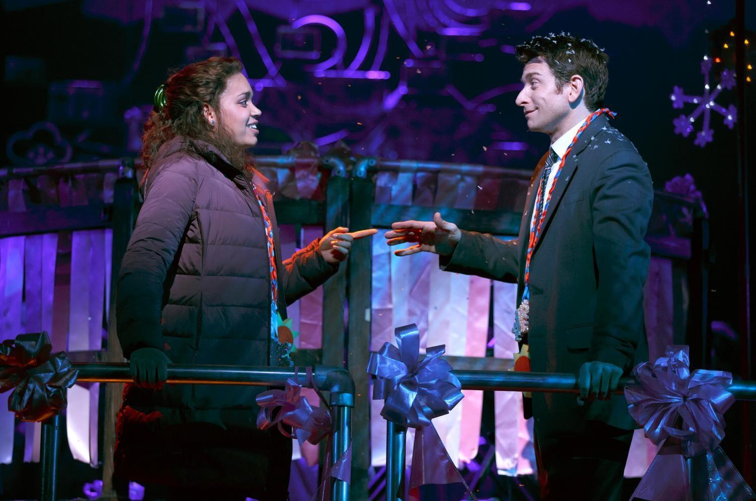 Barrett Doss and Andy Karl star in Matthew Warchus’ stage adaptation of the classic 1993 film “Groundhog Day.”