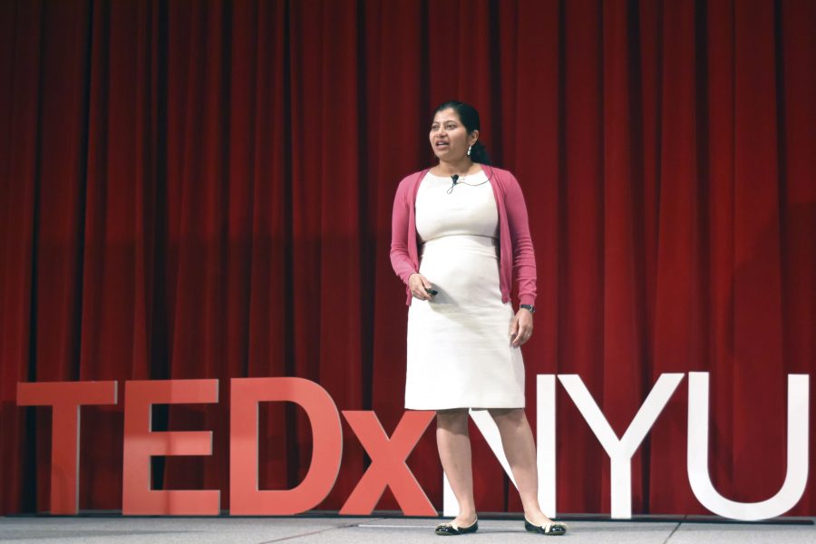 NYU Assistant Professor  Jayeeta Basu spoke about neuroscience at the TEDxNYU conference on April 8. 