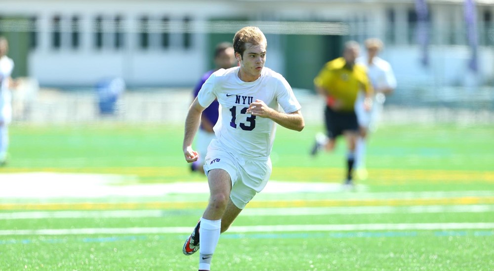 The NYU Men’s Soccer team scored a 6-0 victory over Suny Maritime on September 16th. Drew Enyedi [pictured] scored a goal just 8 minutes into the match.