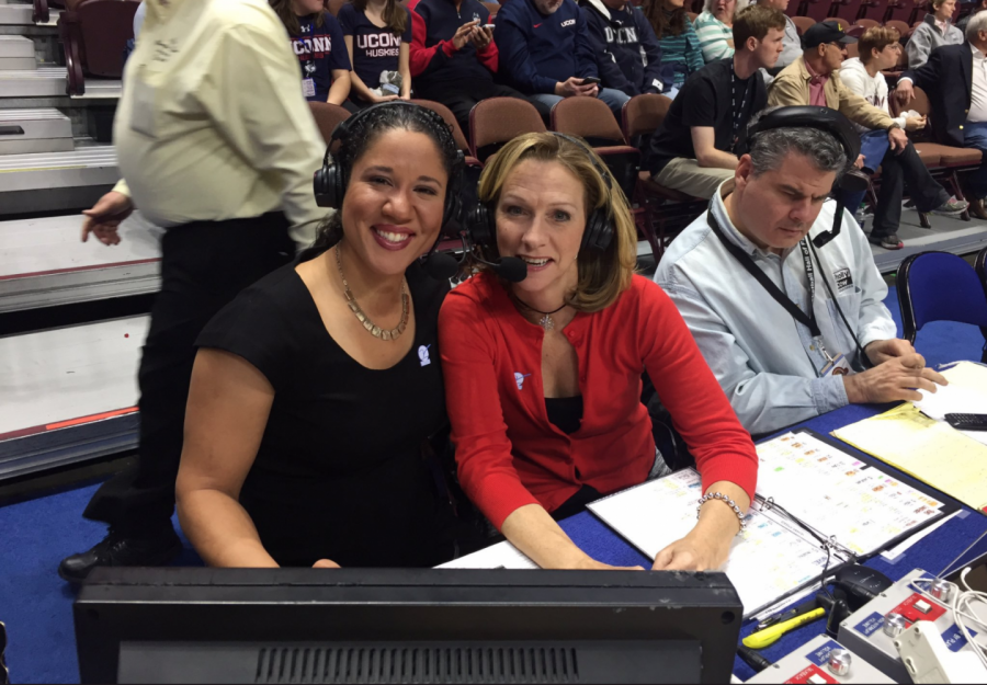 
NFL Announcer Beth Mowins (right) faced sexist criticism after becoming the first female play-by-play announcer in 30 years to call an NFL regular season game.
