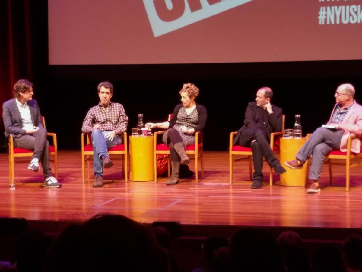 On Oct. 2 at Skirball, Laurence Maslon hosted a talk with three Tony-Winning writers Jason Robert Brown, Lisa Kron and Steven Lutvak. The panel, “Visionaries from the worlds of politics, the arts, sciences, academia and more” is hosted every Monday at 6:30pm.