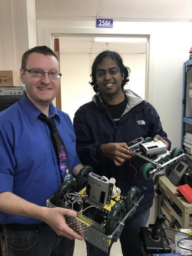 PolyBOTS president Jesse Lew and Abhimanyu Ghosh were among those who competed at this years SumoBots competition on Oct. 17