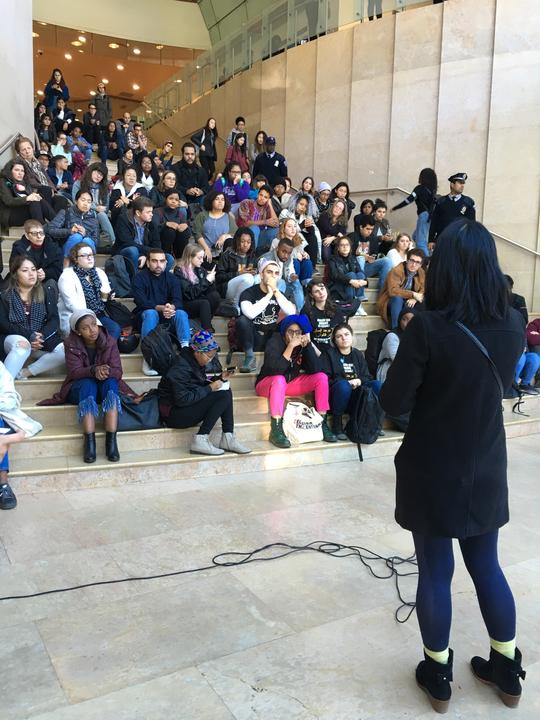 A rally was held in Kimmel today, responding to a vandalized poster in Bobst which threatened DREAMers. 