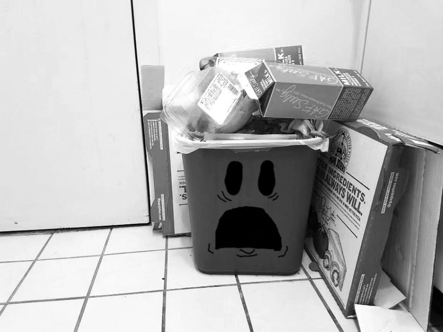 Traumatized trash can can't take it anymore