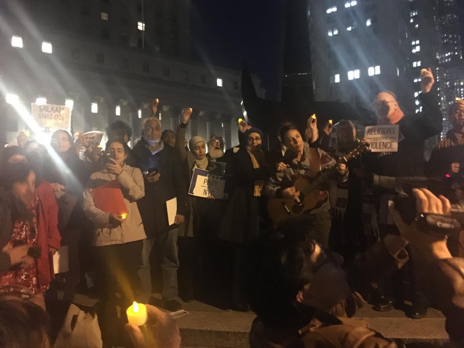 NYC+Holds+Interfaith+Vigil+for+Victims+of+TriBeCa+Attack