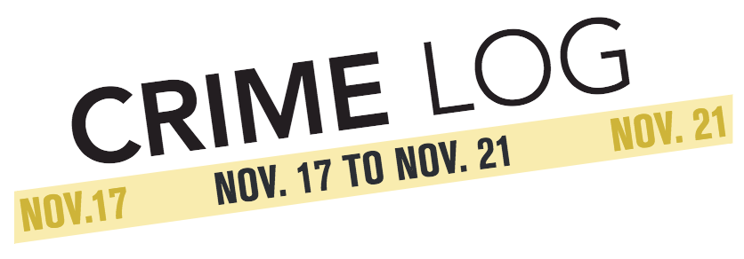 Crime Log: Nov. 17 to Nov. 21