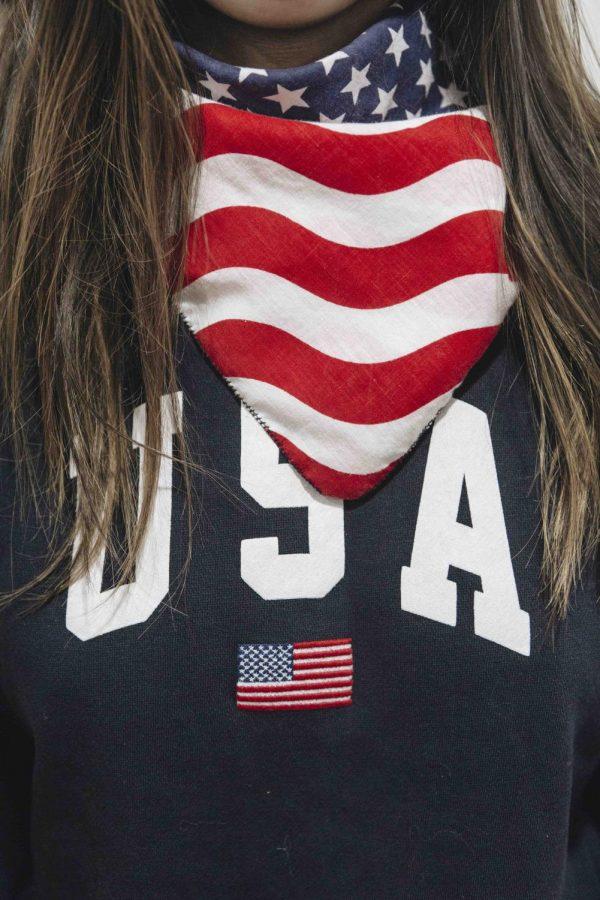 The U.S. flag has appeared on clothing as an icon or a print for decades, but is now being banned from appearing on apparel.
