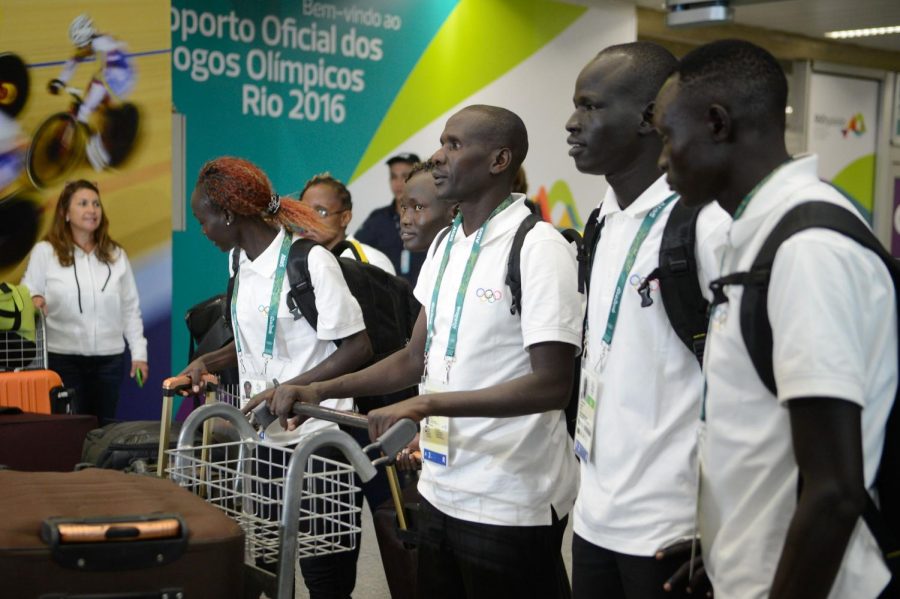 Members of the Refugee Olympic Team in Rio before the games began for the Summer Olympics in 2016.