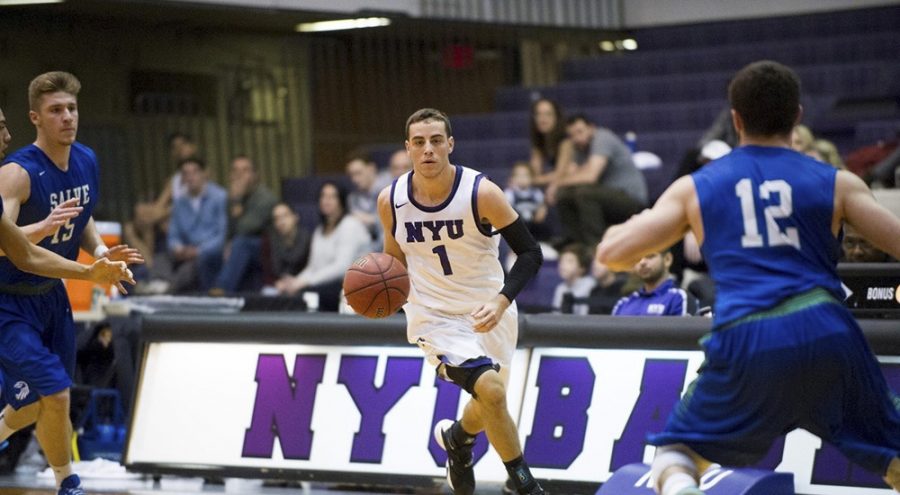 
The NYU men’s basketball team captain Ross Udine of the led the team to a 80-77 victory over the College of Mount Saint Vincent on Nov. 18.

