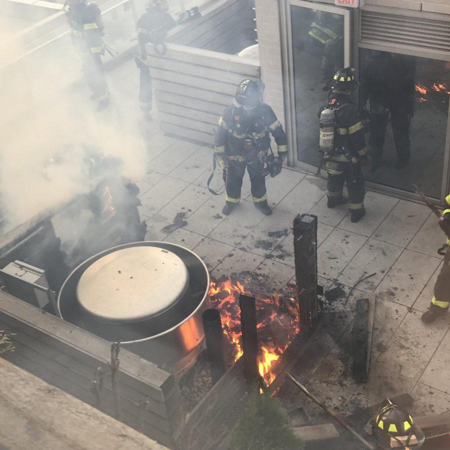 Furnace Fire Engulfs Roof Near Lafayette Hall