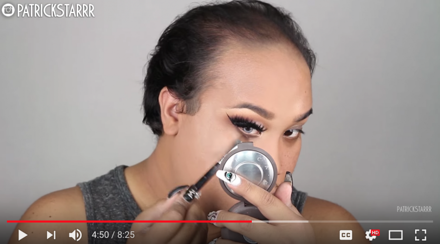 Youtube beauty guru PatrickStarrr shares his personal makeup transformation on half of his face to demonstrate the power of makeup.