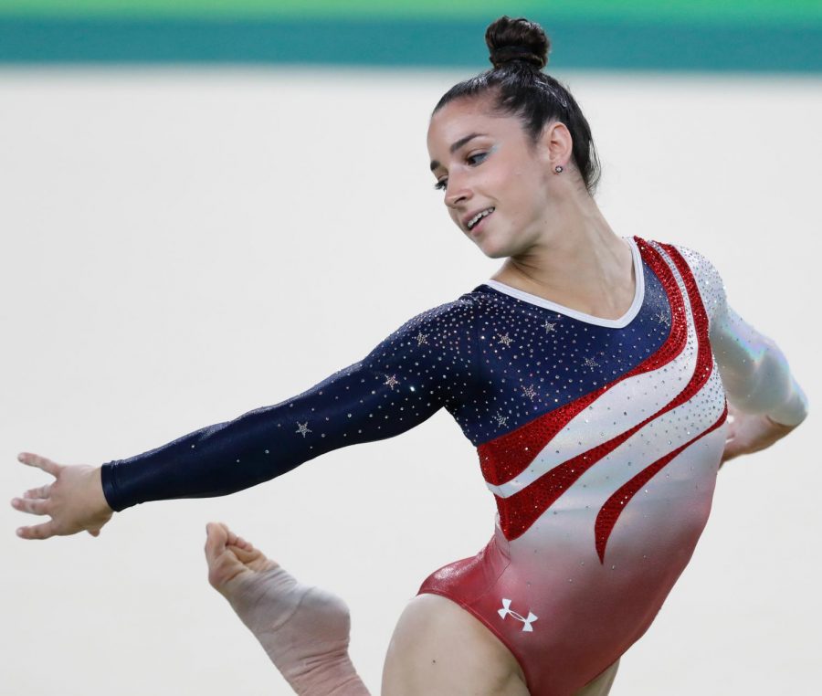 Gymnast Aly Raisman competing at the 2016 Rio de Janeiro Olympics. Raisman is one of 100 plus women accusing Larry Nassar of sexual assault.