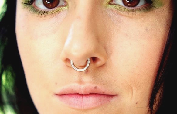 Woman with a septum piercing. Staff writer Faith Marnecheck got a similar piercing recently.