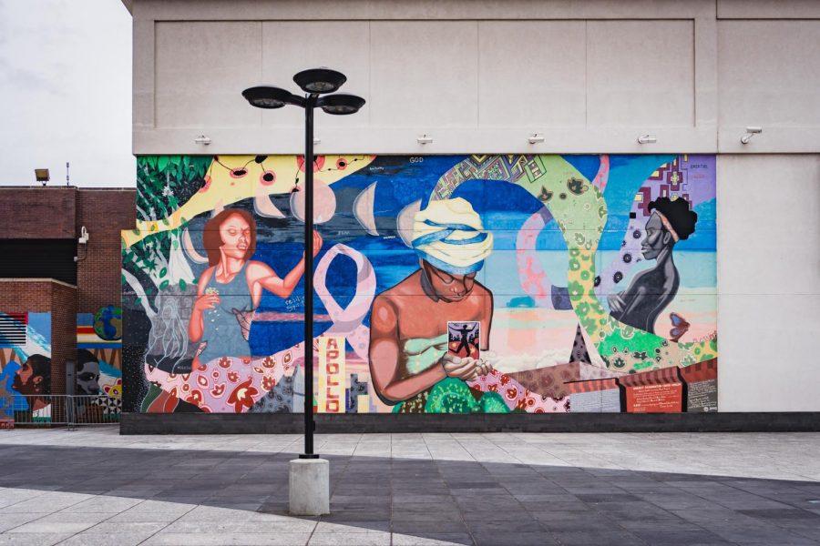 Mural near the Monument to Adam Clayton Powell, Dr. Martin Luther King Jr. Boulevard.