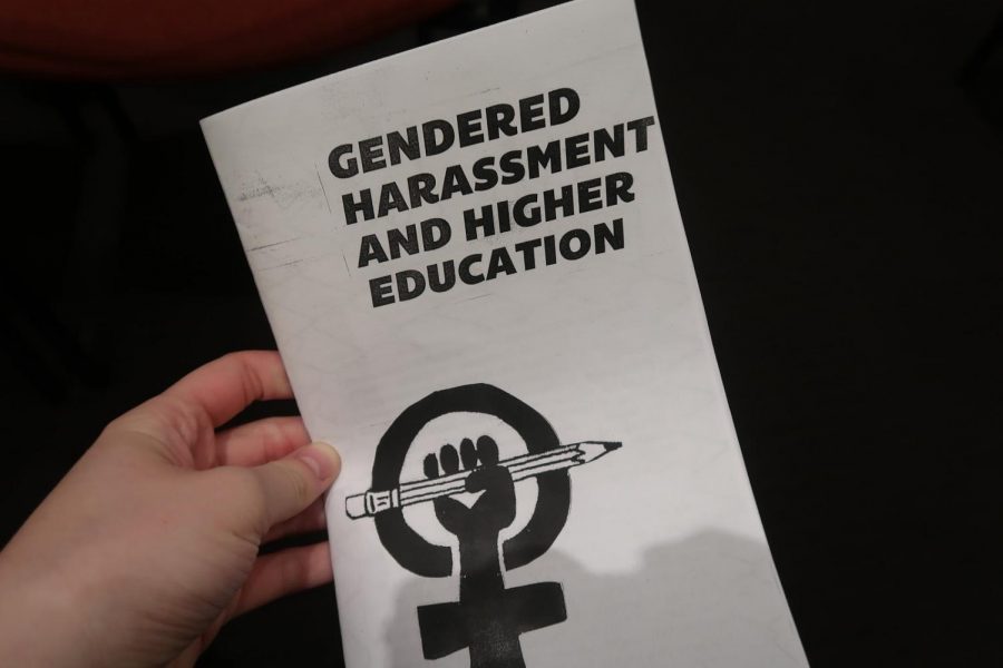 The Graduate Student Organizing Committee handed out pamphlets (pictured above) which included information about students' right under Title IX.