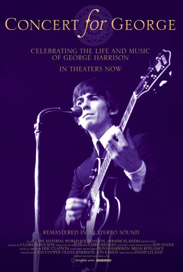 Poster for Concert for George, opening this Wednesday at Village East Cinema.
