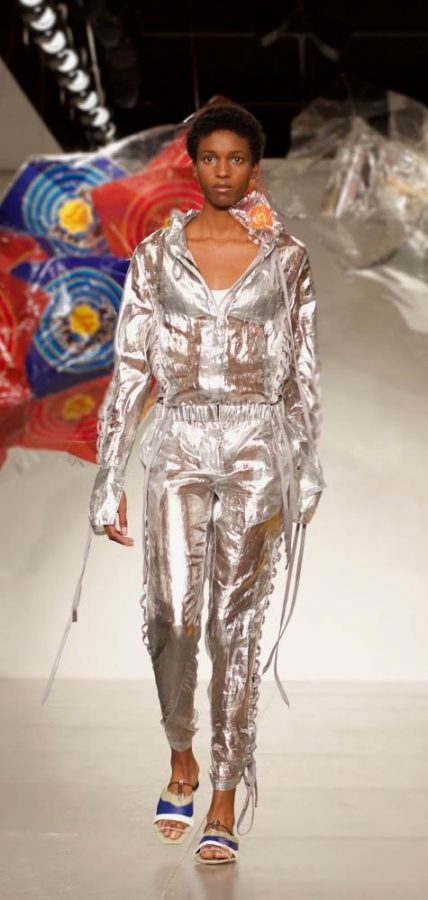 An example of intergalactic fashion fros Fyodar Golan’s show at Spring/Summer 2018 in London Fashion Week.

