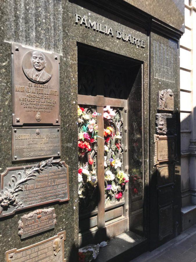 Evita+Perons+grave+in+Recoleta+Cemetery.+Shes+the+only+resident+of+the+cemetery+that+has+fresh+flowers+left+by+locals+and+tourists+every+single+day.