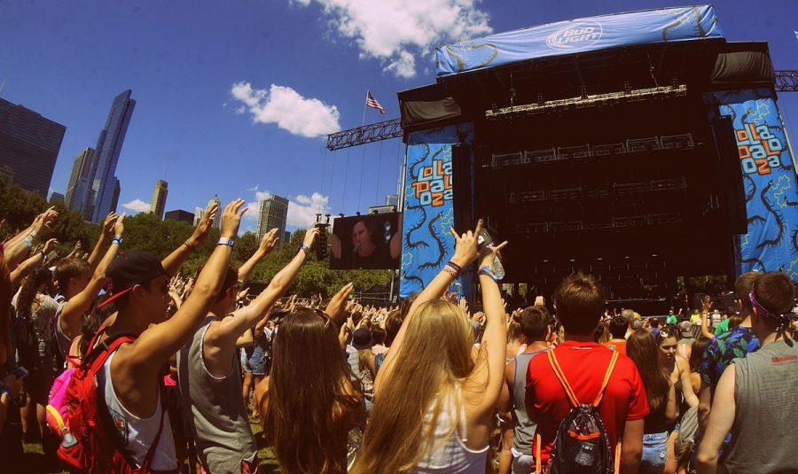 The crowd at Lollapalooza in Grant Park, Chicago.