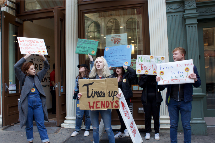 A student led protest at the Wendy’s on Broadway.