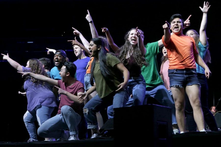 Students performing in the annual Reality Show at Barclays Center.