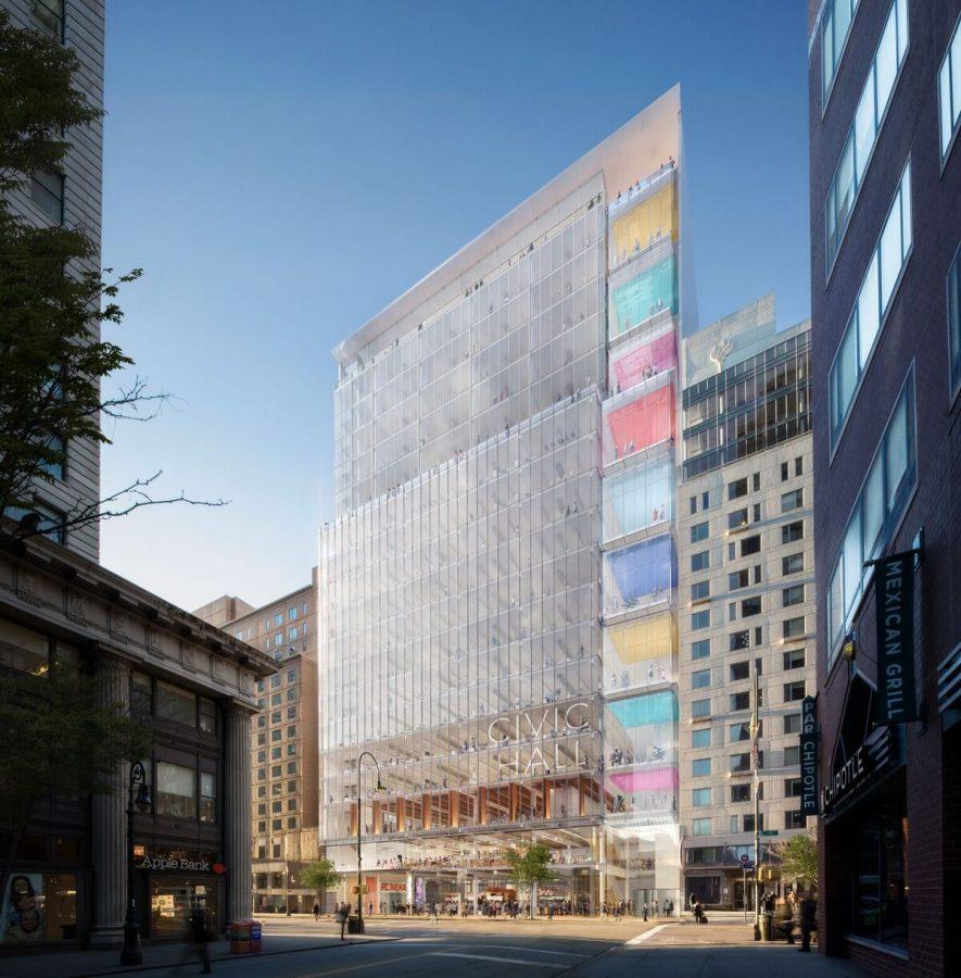 Rendering+of+the+new+tech+hub+that+would+sit+between+Palladium+Hall+and+University+Hall+on+14th+Street.