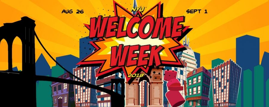The 2018 NYU Welcome Week poster.