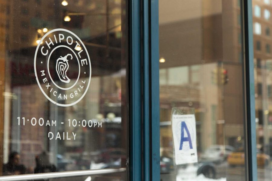 Storefront of fast casual restaurant, Chipotle