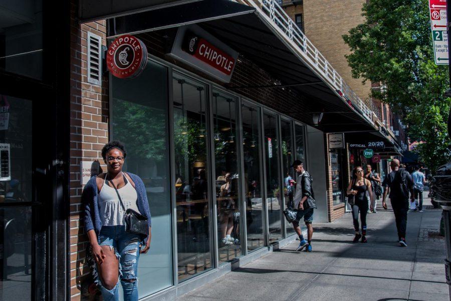 Roxeanne Oyesile, a first-year in CAS, has worked at Chipotle for over a year. 