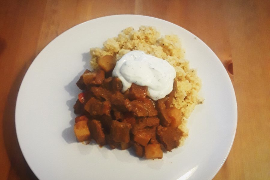 Beef tagine is great on its own or served on couscous and with Greek salad. (Photo by Andrew Ankersen)