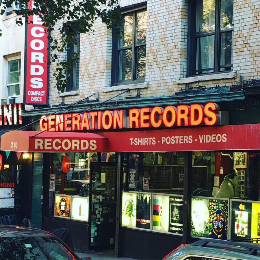 The storefront for Generation Records on Thompson St.