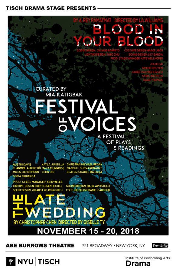 The poster for Tisch Festival of the Voices. (Courtesy of NYU Tisch Institute of Performing Arts)