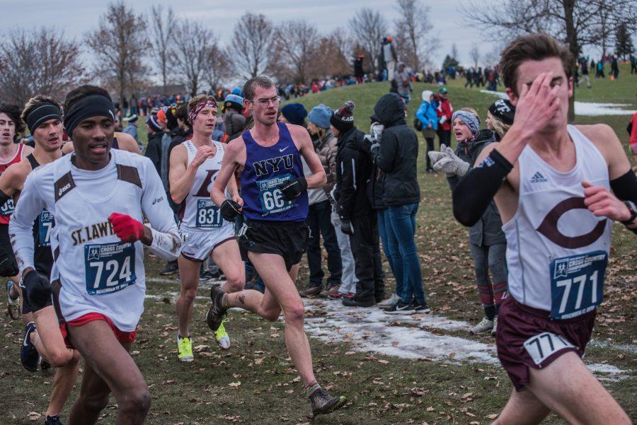 Senior Ben Haderle competes at the NCAA National Championships in Oshkosh, WI in November 2018. Haderle finished fourth in the 1500m run at the Greyhound Invitational this past Saturday. (Photo by Sam Klein)