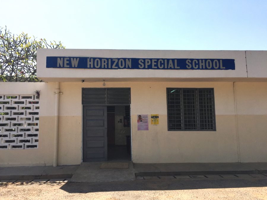 Natasha Roy, the writer of this article, volunteers at New Horizon Special School, a school for special needs children and adults in Accra. Students have many options when it comes to interning or volunteering with an Accra-based organization. (Photo by Natasha Roy)