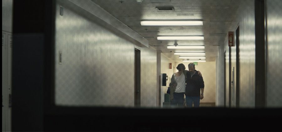 Timothée Chalamet and Steve Carell in a scene from "Beautiful Boy." (Courtesy of StrategyPR)