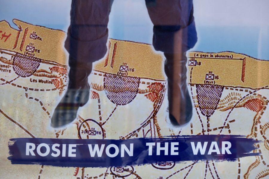 The Kimmel Center for University Lifes window gallery show Rosie Won the War. (Staff Photo by Jorene He) 