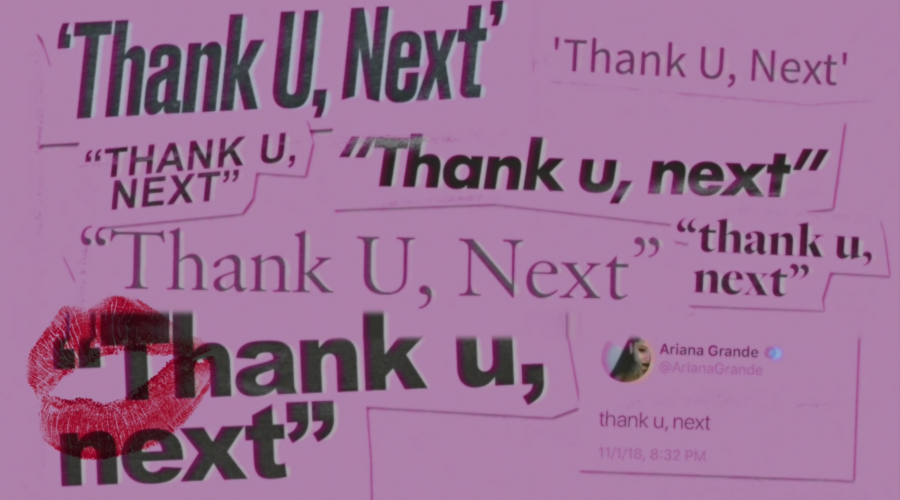 The thumbnail of Ariana Grande's "thank u next" audio version. (via Youtube)