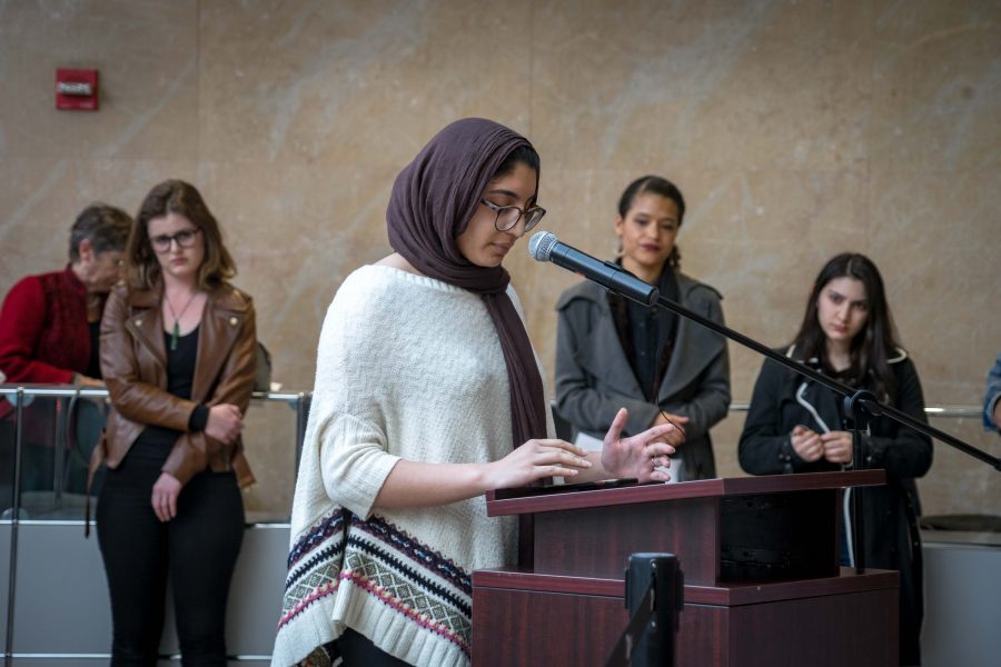 Mariam Abukwaik calls for justice. (Photo by Alana Beyer)