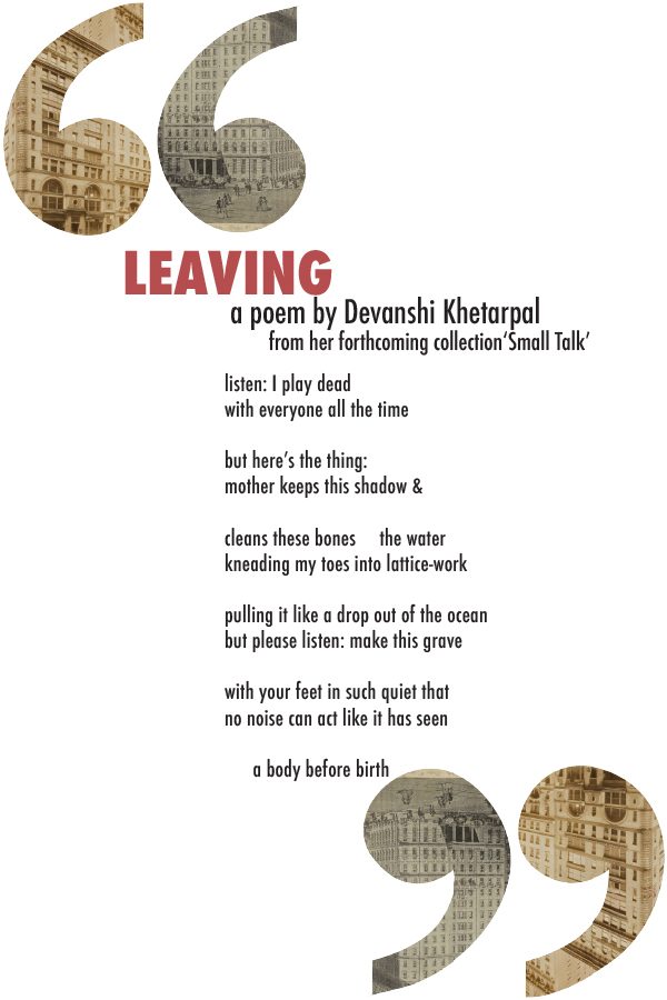 CAS sophomore Devanshi Khetarpal writes poetry and will be releasing a collection of poems, "Small Talk." When she was educating herself on U.S. literature, she avidly read The Paris Review. (Graphic by Sophia Di Iorio)