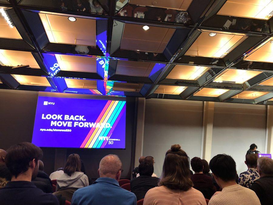NYU hosts an event as part of its ongoing Stonewall talk series, detailing NYUs relationship to the LGBTQ community. (Photo by Mansee Khurana)
