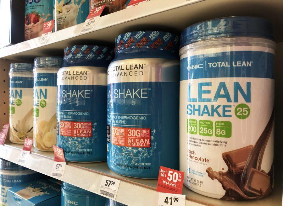 Protein+shakes+in+a+GNC+store.+%28Staff+photo+by+Jorene+He%29