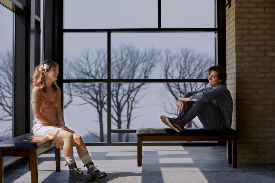 Haley Lu Richardson and Cole Sprouse in Five Feet Apart. (Courtesy of CBS Films)