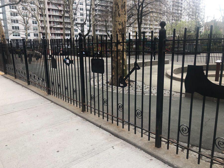 Trees and concrete fill the Mercer St. Playground. NYU is set to be part of a community-wide effort to enhance the playground and surrounding community spaces. (Photo by Bethany Allard)